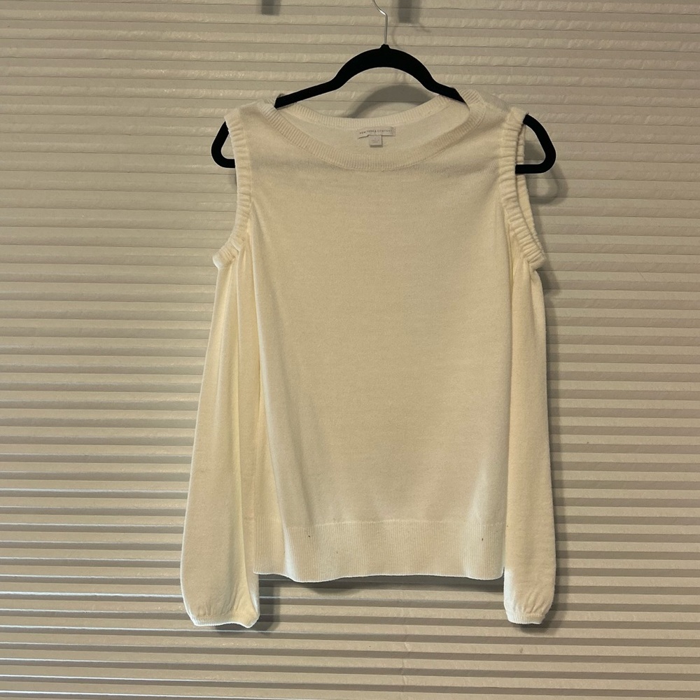 Off White Cold Shoulder Sweater Small